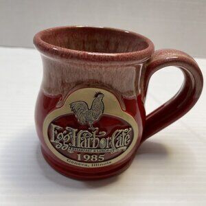 Deneen Pottery Red Drip Glazed Egg Harbor Cafe Geneva IL Coffee Mug 2017 - NEW